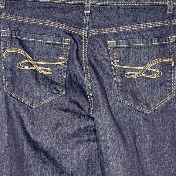 Style & Co Dark Wash Straight Leg Jeans Size 14 L Stretch Denim - Picture 9 of 11